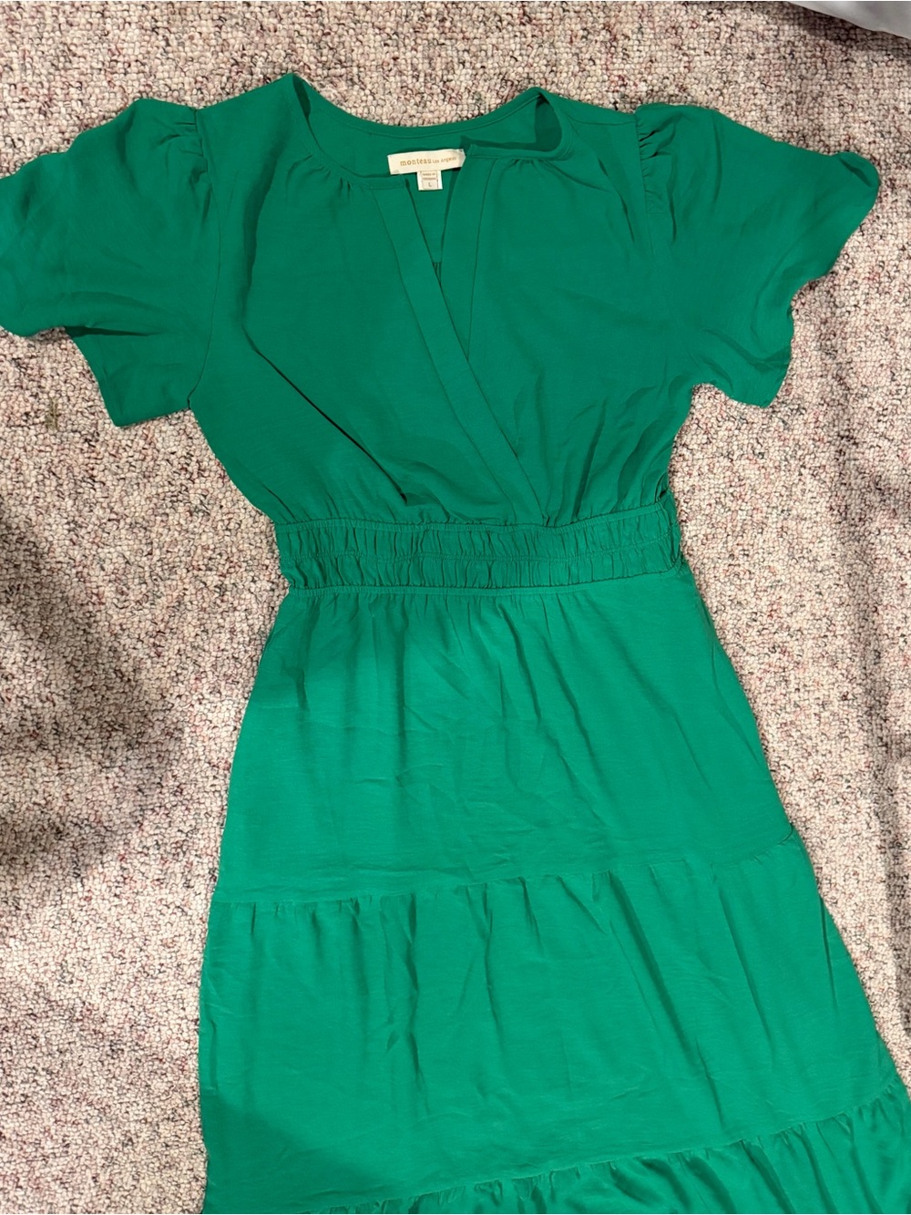 Monteau Green Tiered Maxi Dress - Picture 3 of 3